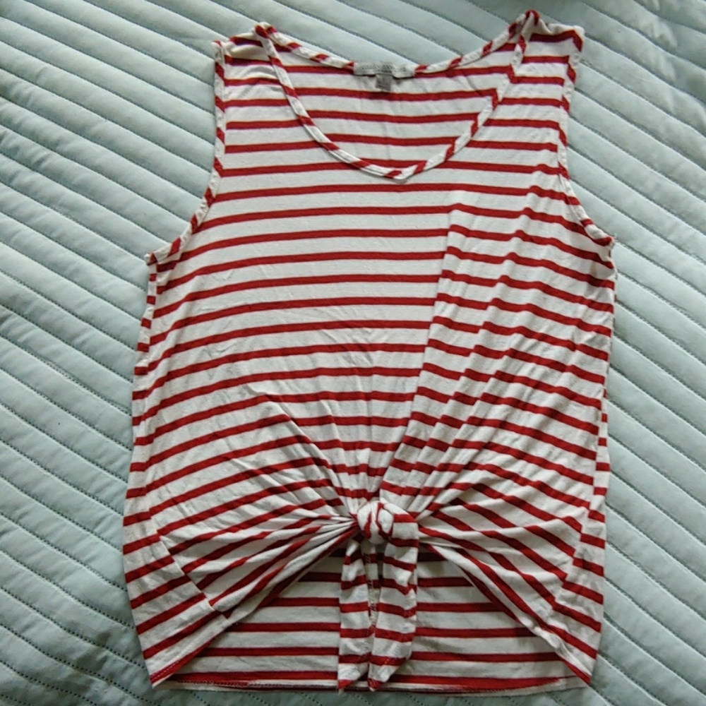 Red and white striped tank top